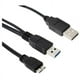 thumbnail image 2 of 3X un Doble A de Mini B USB 3.0 Y-Cable Mover el Disco Duro Cable Negro, 2 of 4