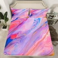 thumbnail image 2 of Erosebridal 3Pcs Tie Dye Twin Bed Sheets Set , Watercolor Marble Abstract Art Sheet Set for Women Pink Purple Blue Colorful Teenage Sheets with Deep Pocket, 2 of 6