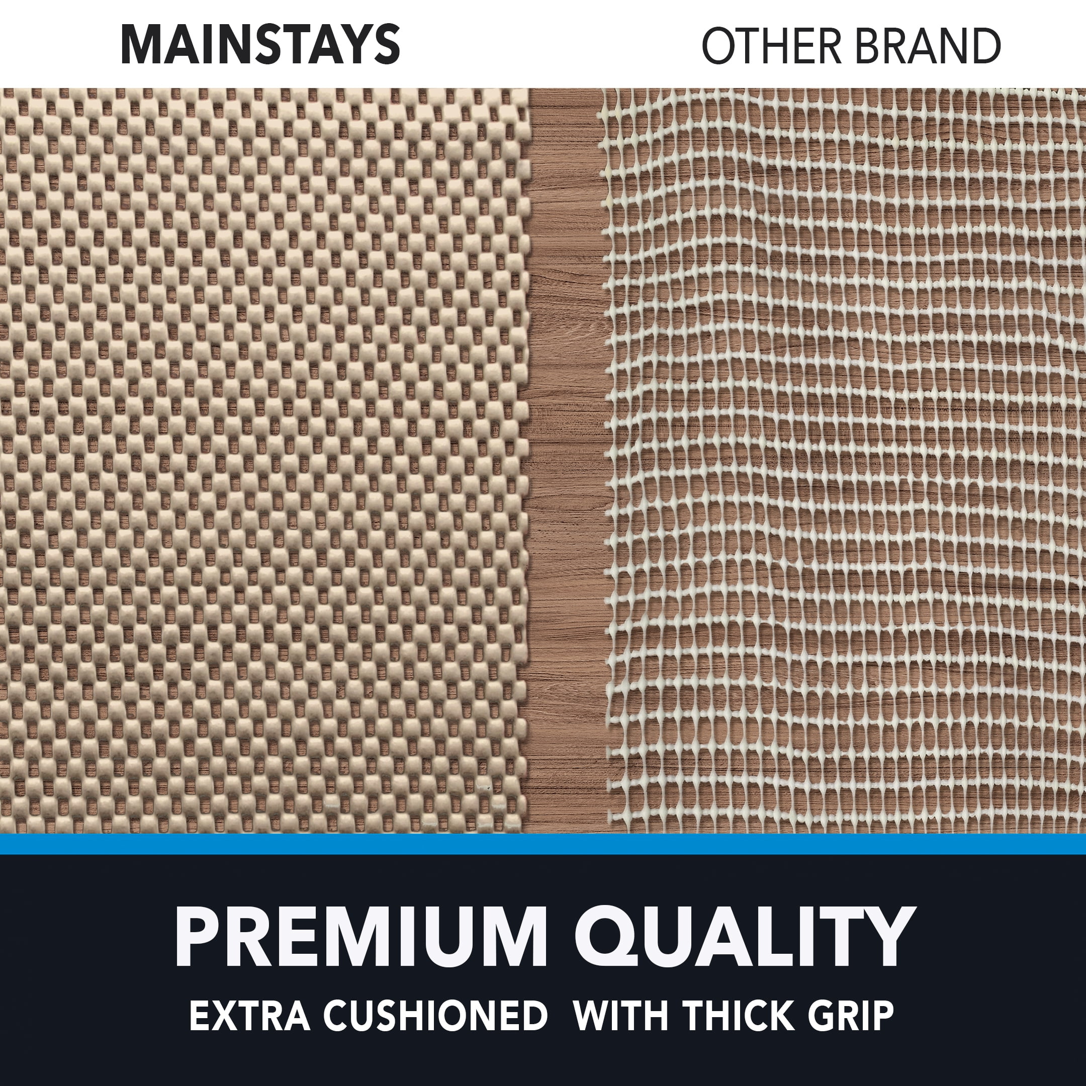 Mainstays Non-Skid Non-Slip Deluxe Felt Rug Pad, Sand, 2' x 6'
