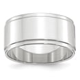 thumbnail image 1 of Diamond2Deal 14K White Gold 10mm Flat with Step Edge Men's Wedding Band Size 11.5, 1 of 1