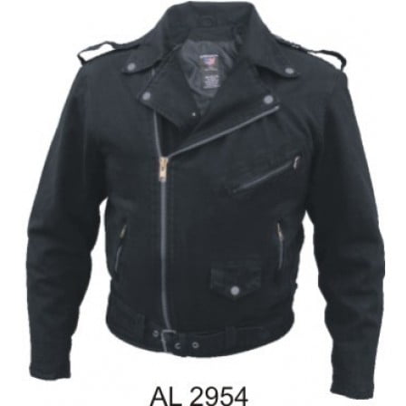 Denim Jacket Motorcycle Men's Boy Fashion Medium Size Motorcycle Basic Black Denim Jacket 2 Inside Pockets With 3 Front Zippered Pockets ()
