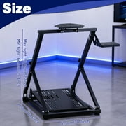 Thicken Racing Wheel Stand - Foldable Triangle Structure Steering Wheel Simulator Cockpit Wheel Stand for Logitech Thrustmaster MOZA FANATEC