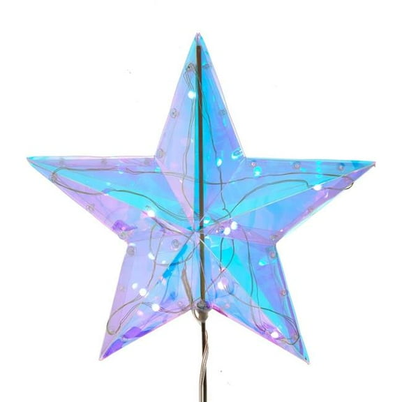 Kurt S. Adler 13.25 in. Multi Color RGB Holographic Star Treetop