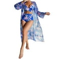thumbnail image 2 of Daisyyozoid Swimsuits for Women Clearance Printed Bikini Straps Bikini Deep V Split Set Three Piece Set, 2 of 5
