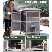 Aivituvin Heated Outdoor Cat House for Winter, Insulated Cat House for Outdoor Indoor, Weatherproof Cat Shelter with Warm Liner for Feral & Stray Cats