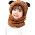 thumbnail image 1 of Gorros Tejidos, Forrado de Vellón Ligero Lana Sombrero con Bufanda, Calentar Suave Lindo Conjunto de Bufanda de Sombrero de Invierno, Sombrero de Invierno para Bebé, 1 of 5