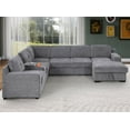 thumbnail image 4 of Hybition Modern Chenille Sofa Pull out Sofabed & Multifunctional Console-Grey, 4 of 9