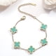thumbnail image 3 of Pulsera de la suerte con trébol chapada en oro de 18 quilates para mujer, pulseras verdes, lindas pulseras de eslabones, regalos de joyería de moda para mujer, 3 of 4