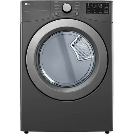 LG DLE3470M 7.4 Cu. ft. Capacity, 8 Dry Program, Dial-A-Cycle, Wrinkle Care Option, Control Lock, Speed Dry, Vented Stackable Electric Dryer with Sensor Dry Technology - Middle Black