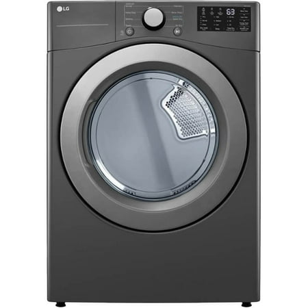 LG DLE3470M 7.4 Cu. ft. Capacity  8 Dry Program  Dial-A-Cycle  Wrinkle Care Option  Control Lock  Speed Dry  Vented Stackable Electric Dryer with Sensor Dry Technology - Middle Black