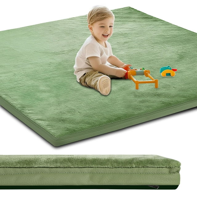 Baby Play Mat SEPARO - Alfombrilla de espuma gruesa para gatear (50 x 50 cm), color verde