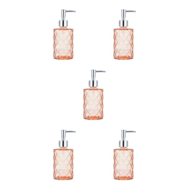 Kearding Dispensador de jabón de vidrio recargable, duradero y fácil de usar, amplia aplicación, reciclable, cubierta naranja y plateada Type2 NO2