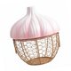 thumbnail image 3 of Cesta de cerámica para almacenar ajos, organizador de cubiertos de cocina con tapa, soporte para huevos. Rosa, 3 of 9