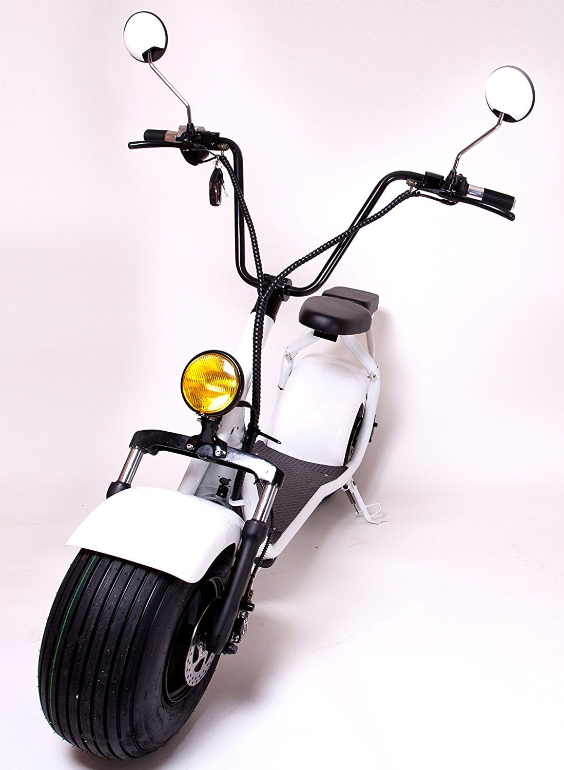 Black, 20AH 30 Miles Matte Black, 20AH eDrift UH-ES395 Fat Tires 3-Wheel Electric Chopper Trike Scooter Moped with Shocks Harley E-Bike