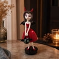 thumbnail image 4 of Halloween Girl Resin Tabletop Figurine, Vintage Cartoon She Statue, Spooky Cute Decor for Mantel Shelf Entryway, Halloween Party Decoration Gift Collectible, 4 of 6