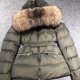 thumbnail image 3 of Abrigo de invierno para mujer, nuevo abrigo largo con capucha y cuello de piel de zorro, plumón de pato blanco 90 % grueso y cálido con cinturón, abrigo adelgazante en la cintura, 3 of 5