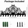 thumbnail image 3 of Llavero de metal con forma de flor de loto, decorativo, con 11 ganchos, organizador de llaves para pared, decoración de cocina, colgador de llaves y correa para perro., 3 of 9