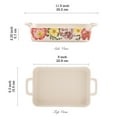 thumbnail image 2 of Bico Peony Heaven Stoneware Baking Dish, Lasagna Pan, Medium Rectangular Baking Pan, Casserole Dish, Microwave, Dishwasher and Oven Safe, 2 of 3
