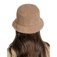 thumbnail image 5 of Womens Solid Color Winter Thermal Windproof Bucket Fisherman Hat For Women, 5 of 5