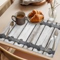 thumbnail image 3 of Farmhouse Rustic Placemats Set of 6 Vintage Country Wooden Grain Place Mats Indoor Wipeable Table Mats Washable Cloth Dining Table Placemats for Kitchen Holiday Party Home Decor 13x19 Inch, 3 of 9