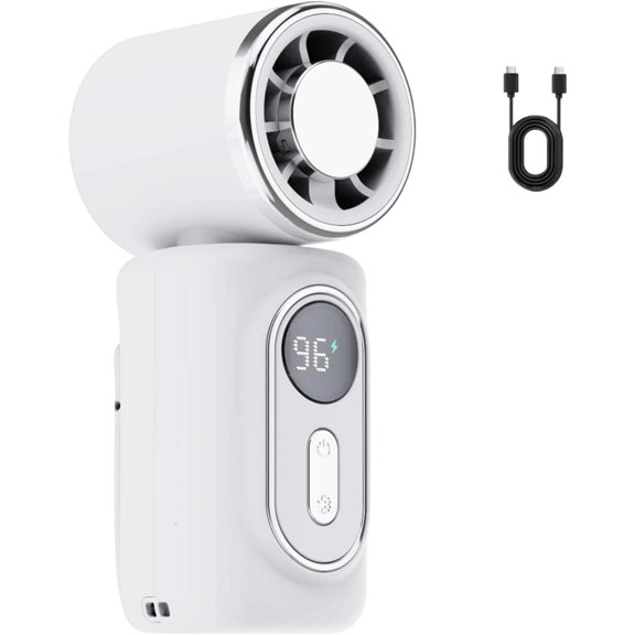 Mini Portable Handheld Clip Fan – 3-in-1 Rechargeable 3000mah Battery, 5 Speeds, 180° Adjustable Airf, Mini Clip on Fan Rechargeable, For Travel Outdoor Activities Office Personal Use (White)