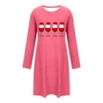 thumbnail image 6 of Sakmal Nightgowns Women MooMoo Pink Christmas Loungewear Crew Neck Long Sleeve Womens Nightgowns S, 6 of 6