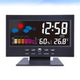 thumbnail image 2 of Desktop LED Weather Forecast Clock Home Digital Display Calendar Alarm Clock Multi-function Large Screen Clock (Black, with USB Cable), 2 of 8