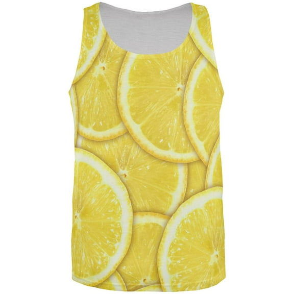 Lemon Lemons Citrus All Over Adult Tank Top - 2X-Large