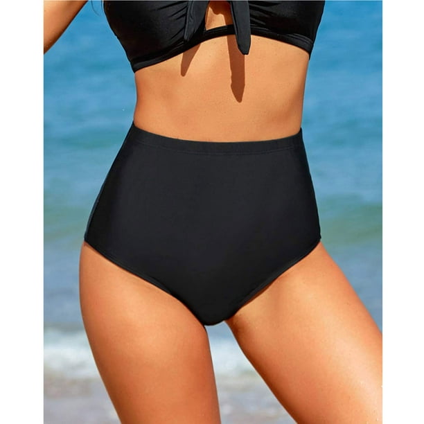 Women's Ultra High Waisted Bikini Bottom Tummy Control Swimwear