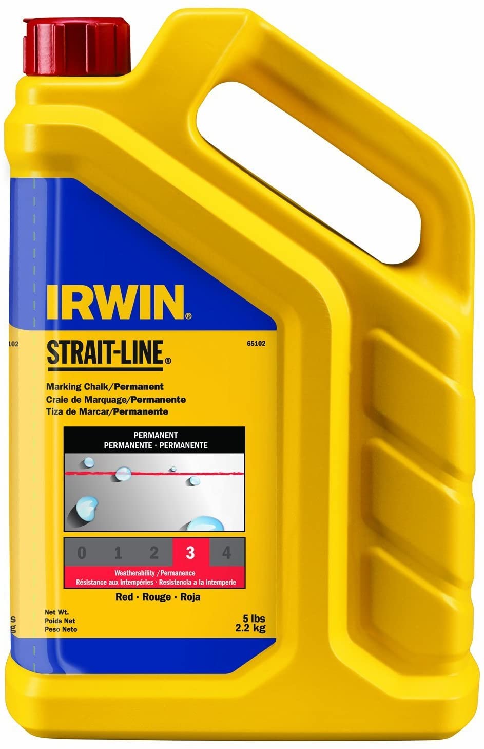 IRWIN STRAITLINE Marking Chalk, Standard, Red, 5 lbs (65102)