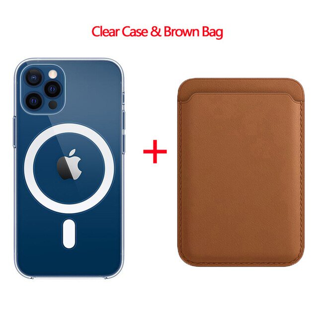 Funda de carga inalámbrica magnética para Magsafe para iPhone 14 11 13 12 Pro MAX Plus Mini XR XS 8 7 SE 2020, tarjetero Apple Tan Jianjun unisex