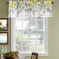 thumbnail image 3 of Summer Lemon Curtain Valances for Windows, Kitchen Valance Window Treatments Panel 2 Pack, Spring Floral Eucalyptus Leaves Botanical Rod Pocket Short Curtains for Bathroom Bedroom 54 x 18 Inch, 3 of 8
