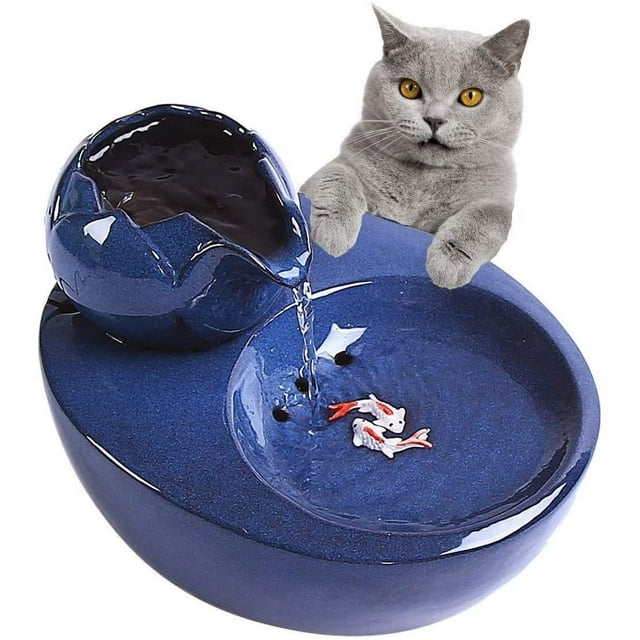 Cats Drinking Fountain Cat Water Fountain, Automatic Circulation Pet Water Dispenser Portable Hygienic Replaceable Filter Flower Style Water Bowl for Cats, Dogs and Small Animals