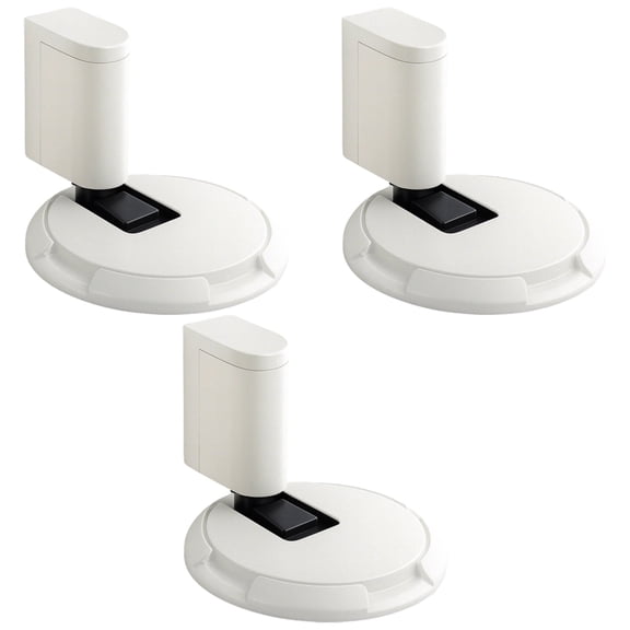 3 Pack Heavy Duty Floor Door Stops, No Drilling Mechanical Door Stopper with Adjustable Height, Windproof Zinc Alloy Door Holder for Home Office, White