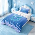 thumbnail image 2 of meiyoeat Ice Drip Initial B Twin Comforter Sets,Blue Sparkling Print Bow Bedding Set For Girl,Colorful Stars Reversible,2-Piece,1 Comforter and 1 Pillowcase, 2 of 7