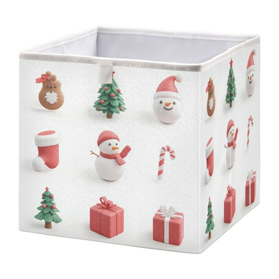 Foldable Fabric Storage Bin Home Cubes Clothing Organizer Bins Large Collapsible Box Basket for Home Organizer 3d Christmas Elements
