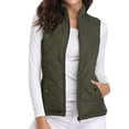 thumbnail image 5 of Hvyesh Women's Puffer Gilet Sleeveless Jacket Winter Warm Vests V Neck Full Zipper Jackets with Pocket Quilted Waistcoat Winter Slim Fit Vest for Ladies, 5 of 7