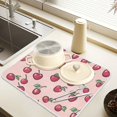 thumbnail image 2 of Yayeee Drying Mat for Kitchen Counter Dishes Microfiber Coffee Decorative Pad, Cherries Pattern, 2 of 9
