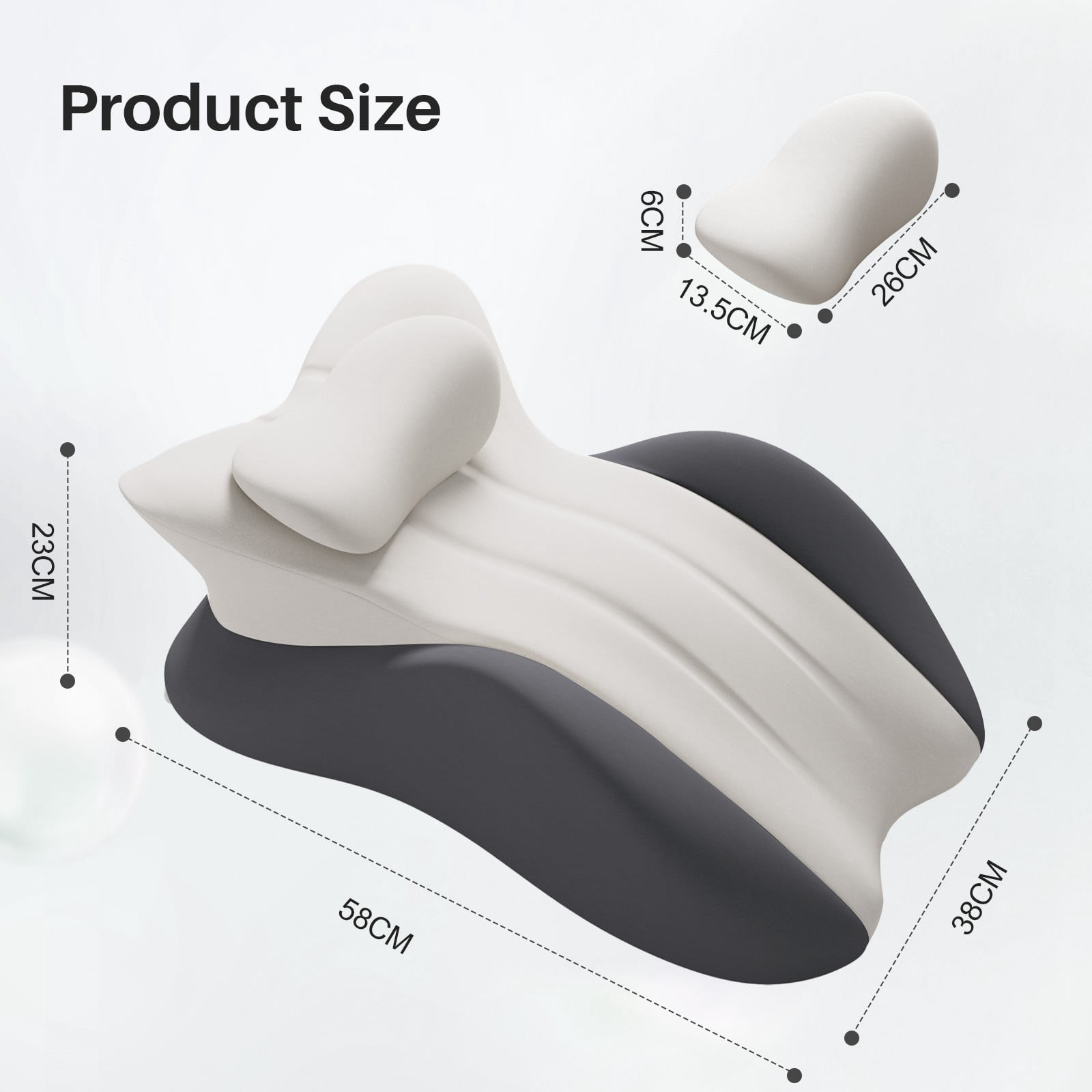 JIAN YA NA Multi-Position Wedge Pillow for Adults, Memory Foam Support Bed Pillow with Removable Cover for Sleeping Sitting Up Prone Reading (Gray/Dark Gray)