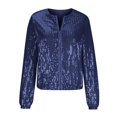 thumbnail image 6 of purcolt Women's Shiny Sequin Jacket Open Front Zip Up Sparkly Glitter Cropped Jacket Casual Long Sleeve Cardigan Coat for Club Party, S-XXL, 6 of 8