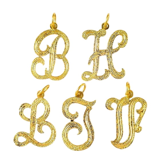A to Z Any Any One 14K Yellow Gold Letter Pendant Charm