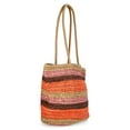 thumbnail image 4 of Time and Tru Women's Striped Straw Tote Bag, Peach, 4 of 5