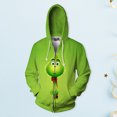 thumbnail image 4 of Sudadera Jersey de Grinch Traje de estilo deportivo con bolsillos holgados Ygjytge Verde*cremallera002 T XXL para Mujer, 4 of 5