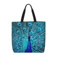 thumbnail image 1 of Fotbe Beautiful Blue Peacock Bolsa Tote con Estampado para Mujer, Bolsos con Cremallera, Bolsa de Hombro Casual de Gran Capacidad con Bolsillos Internos, 1 of 7
