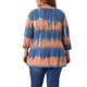 thumbnail image 3 of Tops de mujer plus size Agnes Orinda con rayas de teñido anudado, cuello en V, mangas 3/4, blusas casuales 4X azul y naranja, 3 of 6