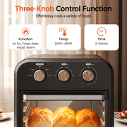 Toaster Oven Air Fryer Combo, 1300W 5 in 1 Convection Oven Countertop, Air Fry, Toast, Bake, Roast and Warm Options, 15QT Capacity, Easy to Clean