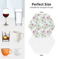 thumbnail image 4 of KLL Drink Coasters Set Hexagon of 4,PU Leather Absorbent Coasters Set Decorative Coffee Cup Coasters Housewarming Gift for Home Decor-Lilies Flowers, 4 of 5