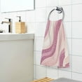 thumbnail image 3 of Yayeee 2 Pack Hand Towels for Bathroom 100% Cotton 16" x 28" Soft Absorbent Kitchen Towel, Pink Brown Pattern, 3 of 7