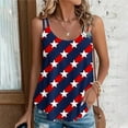 thumbnail image 7 of SOOMLON Patriotic Womens Casual Tops Tank Tops Eyelet Spaghetti Strap Distressed American Flag Shirts Crew Neck Independence Day Tops Sleeveless Boho T-Shirt Baggy Tee Blouse Clothes, 7 of 7