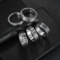 thumbnail image 3 of Anxiety Ring For Men Women Fidget Rings Stainless Steel Rotate Moon Star Roman Numerals Chain Rotating Ring 2022 tortoise 11, 3 of 6